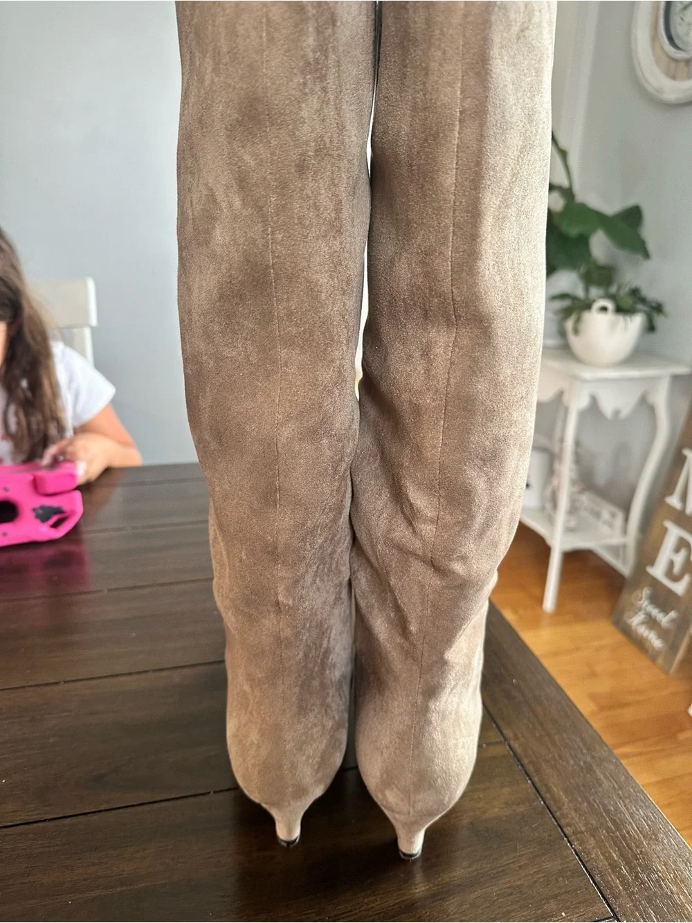 🍁Tall Taupe Faux Suede Women's Knee-High Boots